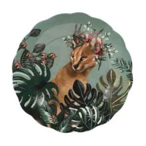 Maisons Du Monde Assiette à Dessert En Faïence Multicolore Motif Tropical Et Lynx – Lot De 6 7
