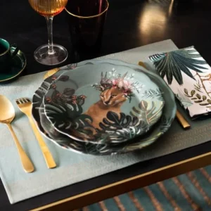Maisons Du Monde Assiette à Dessert En Faïence Multicolore Motif Tropical Et Lynx – Lot De 6 9