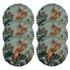 Maisons Du Monde Assiette à Dessert En Faïence Multicolore Motif Tropical Et Lynx – Lot De 6 11