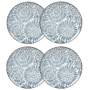 Maisons Du Monde Assiette à Dessert En Grès Imprimé Traits Bleus – Lot De 4 18