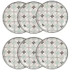 Maisons Du Monde Assiette à Dessert En Grès Motifs Graphiques Bleu Gris, Verts Et Blancs – Lot De 6 11
