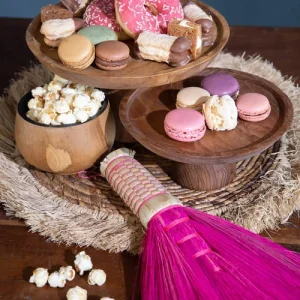 Bazar Bizar Assiette à Gâteau Large En Bois De Teck 9