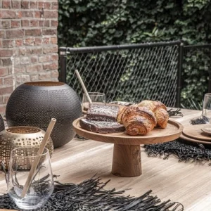 Bazar Bizar Assiette à Gâteau Large En Bois De Teck 13