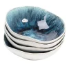 Kare Design Assiette Creuse En Grès Bleu Et Blanc D17 – Lot De 4 17