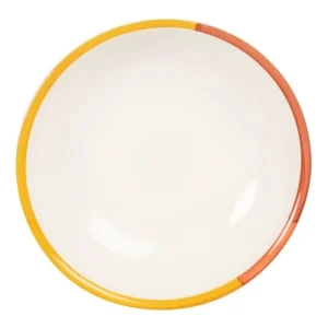 Maisons Du Monde Assiette Creuse En Grès Jaune, Rouge, Et Beige 6