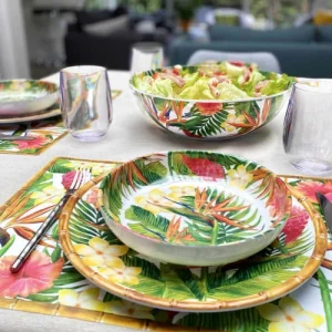 Les Jardins De La Comtesse Assiette Creuse En Mélamine Décoré Par Des Fleurs Exotiques 7