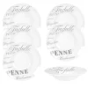 Maisons Du Monde Assiette Creuse En Porcelaine Blanche Imprimé Gris – Lot De 6 20