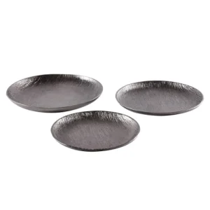 Zago Assiette Décorative En Métal Noire Ø25cm 9