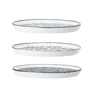 Bloomingville Assiette En Céramique Bleue D15cm – Lot De 3 7