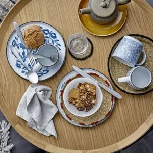 Bloomingville Assiette En Céramique Bleue D15cm – Lot De 3 9