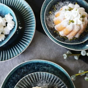 Kare Design Assiette En Grès Bleu Et Blanc D21 – Lot De 4 9