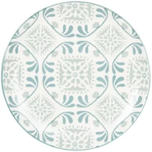 Maisons Du Monde Assiette Plate En Grès Blanc à Motifs Bleus Et Gris – Lot De 6 8