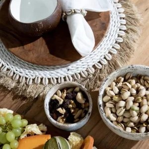 Bazar Bizar Assiette Ronde Moyenne En Bois De Teck 16