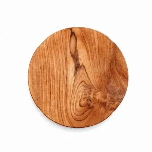 Bazar Bizar Assiette Ronde Moyenne En Bois De Teck 18