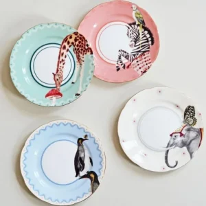 Yvonne Ellen Assiettes Animaux En Porcelaine D27cm – Lot De 4 10