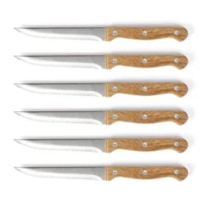 LIVOO Bloc De 6 Couteaux à Steak En Bois Beige 10