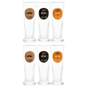 Maisons Du Monde Chopes à Bière En Verre (x6) Et Support Imprimé 7