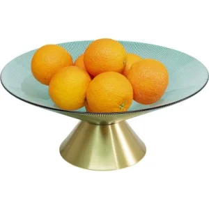 Kare Design Coupe En Verre Vert Et Acier Doré D35 13