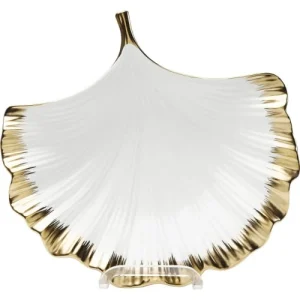 Kare Design Coupe Feuille De Ginkgo En Porcelaine Blanche Et Dorée 13