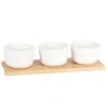 Maisons Du Monde Coupelles Apéritives En Porcelaine Blanche (x3) Plateau En Bambou 8