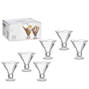 Wadiga Coupes à Glace En Verre Fleur H12cm – Lot De 6 6