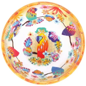 Les Jardins De La Comtesse Grand Saladier Avec Motif Perroquet Sur Dégradé Orange 25 Cm 9