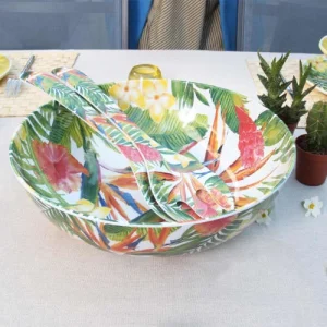 Les Jardins De La Comtesse Grand Saladier En Mélamine Pure 31 Cm En Imprimé Fleurs Exotiques 15
