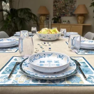 Les Jardins De La Comtesse Grand Saladier En Mélamine Pure Incassable Bleu Et Beige 31 Cm 10