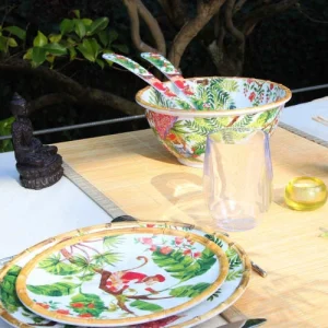 Les Jardins De La Comtesse Grand Saladier Profond En Mélamine 25 Cm Décoré Par Des Singes De Bali 7