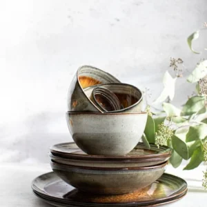 Bazar Bizar Grande Assiette à Pâtes En Grès Lot De 4 14