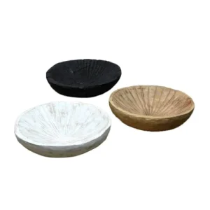 Sensei Maison Grande Coupelle En Bois Strié 24 Ou 30 Cm Noir 24x24x7 Cm 14