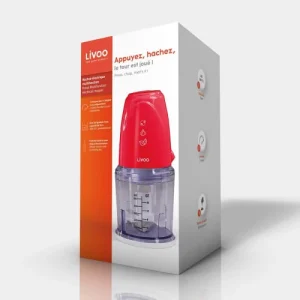 LIVOO Hachoir électrique Multifonction En Acier Inoxydable Rouge 12