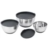Kitchen Move Lot 3 Saladiers Avec Couvercle Acier Inoxydable Argent 7