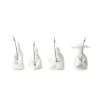 KIKKERLAND Lot De 4 Porte-sachets De Thé Pecheurs Silicone Blanc 20