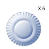 Duralex Lot De 6-Assiette à Dessert Ondulée En Verre 20,5cm Teinté Bleu Marine 10