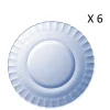 Duralex Lot De 6 – Assiette Creuse Ondulée En Verre 23 Cm Teinté Bleu Marine 19