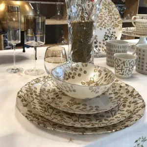 Table Passion Lot De 6 Assiettes Plate Berry 28 Cm Or En Verre Transparent 6