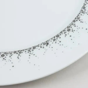 Table Passion Lot De 6 Assiettes Plate Gris 27 Cm En Porcelaine Blanc 7
