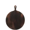 LANADECO Planche à Découper Ronde Bois Marron Foncé 20