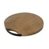 Wadiga Planche à Découper Ronde En Bois Et Métal Noir D33cm 22