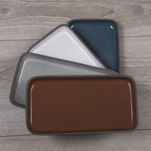 Table Passion Plat 22×12 Cm En Grès Gris 9