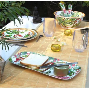 Les Jardins De La Comtesse Plat à Cake Rectangulaire Mélamine 37,5 Cm Décoré De Singes De Bali 7
