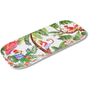 Les Jardins De La Comtesse Plat à Cake Rectangulaire Mélamine 37,5 Cm Décoré De Singes De Bali 9