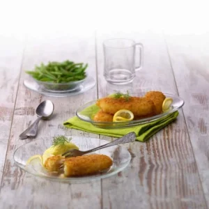 Duralex Plat De Service Ovale 36cm En Verre Trempé Extra Résistant Transparent 12