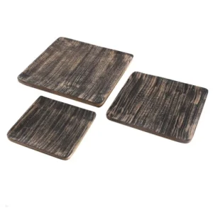 Zago Plat Décoratif Carré En Bois De Manguier 21 Cm 11