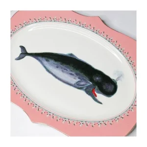Yvonne Ellen Plat En Porcelaine Baleine 36x25cm 6