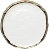 Kare Design Plat En Porcelaine Blanche Et Dorée D31 5