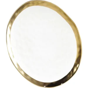 Kare Design Plat En Porcelaine Blanche Et Dorée D38 13