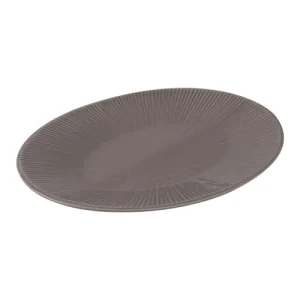 Table Passion Plat Ovale Bohémia 41,5 Cm En Grès Gris 6