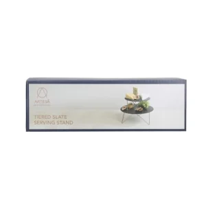 Artesa Plateau De Service 2 Niveaux En Ardoise Noir Et Doré 16
